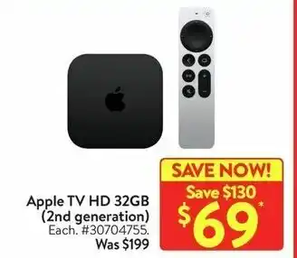 Walmart Apple TV HD 32GB (2nd generation) offer