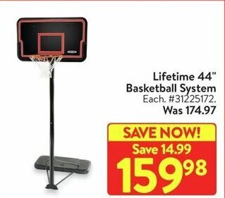 Walmart Lifetime 44" Basketball System offer