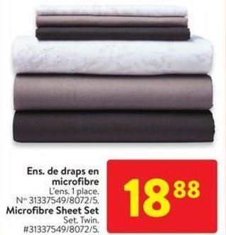 Walmart Microfibre Sheet Set offer
