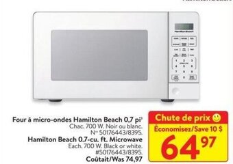 Walmart Hamilton Beach 0.7-cu ft. Microwave offer