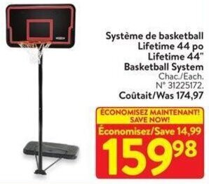 Walmart Lifetime 44" Basketball System offer