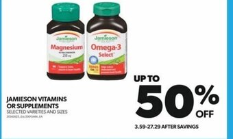 Real Canadian Superstore JAMIESON VITAMINS OR SUPPLEMENTS offer