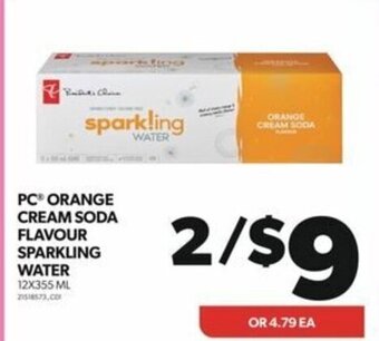 Real Canadian Superstore PC ORANGE CREAM SODA FLAVOUR SPARKLING WATER offer