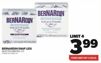 Real Canadian Superstore BERNARDIN SNAP LIDS offer