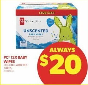 Real Canadian Superstore PC 12X BABY WIPES offer