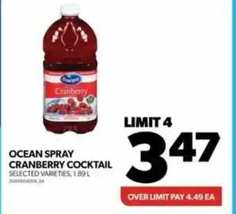 Real Canadian Superstore OCEAN SPRAY CRANBERRY COCKTAIL offer