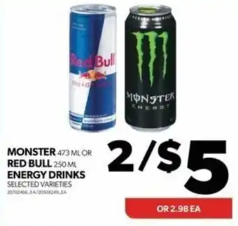 Real Canadian Superstore MONSTER OR RED BULL OR ENERGY DRINKS offer