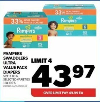 Real Canadian Superstore PAMPERS SWADDLERS ULTRA VALUE PACK DIAPERS offer