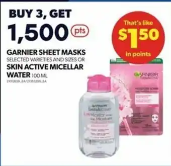 Real Canadian Superstore GARNIER SHEET MASKS OR SKIN ACTIVE MICELLAR WATER offer