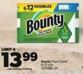 Real Canadian Superstore Bounty Paper Towel 6-12 rolls offer