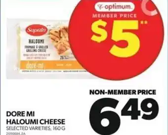 Real Canadian Superstore DORE MI HALOUMI CHEESE SELECTED VARIETIES, 160 G offer