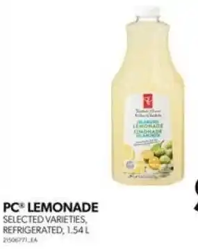 Real Canadian Superstore PC LEMONADE SELECTED VARIETIES, REFRIGERATED, 1.54L offer