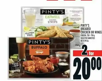 Metro PINTY'S BREADED CHICKEN OR WINGS FROZEN, 750-790 g offer