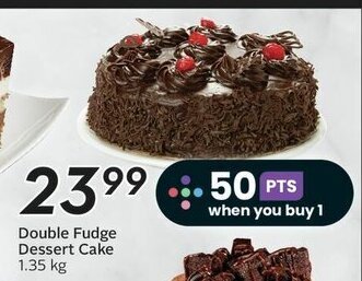 Sobeys Double Fudge Dessert Cake 1.35 kg offer