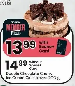 Sobeys Double Chocolate Chunk Ice Cream Cake frozen 700 g offer
