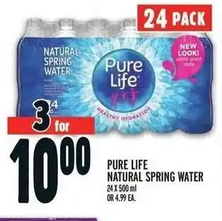 Metro PURE LIFE NATURAL SPRING WATER 24 x 500 mL offer