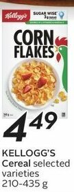 Sobeys KELLOGG'S Cereal selected varieties 210-435 g offer