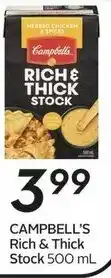 Sobeys CAMPBELL'S Rich & Thick Stock 500 mL offer