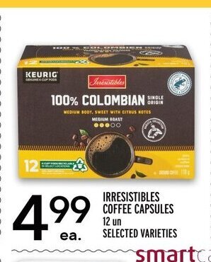 Metro IRRESISTIBLES COFFEE CAPSULES 12 un SELECTED VARIETIES offer