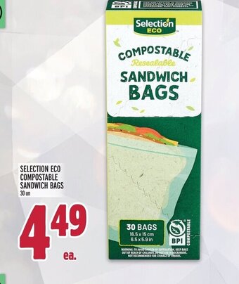 Metro SELECTION ECO COMPOSTABLE SANDWICH BAGS offer