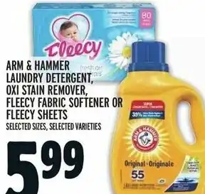 Metro ARM & HAMMER reshar LAUNDRY DETERGENT, OXI STAIN REMOVER, FLEECY FABRIC SOFTENER OR FLEECY SHEETS offer