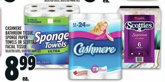 Metro CASHMERE BATHROOM TISSUE, SPONGE PAPER TOWELS OR SCOTTIES FACIAL TISSUE offer