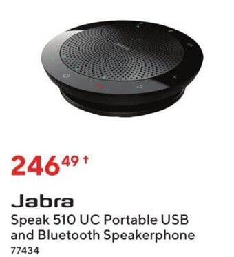 Staples Jab Speak 510 UC Portable USB and Bluetooth Speakerphone offer
