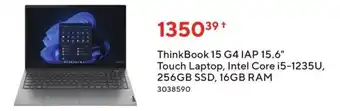 Staples Lenovo ThinkBook 15 G4IAP 15.6" Touch Laptop, Intel Core i5-1235U, 256GB SSD, 16GB RAM 3038590 offer