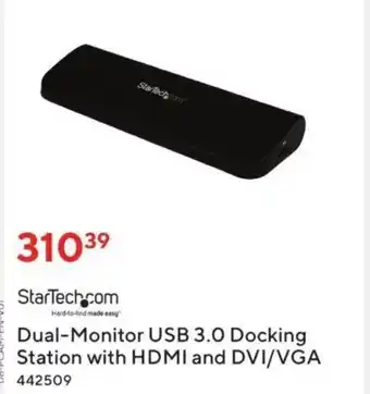 Staples StarTech.com Dual-Monitor USB 3.0 Docking Station with HDMI and DVI/VGA offer