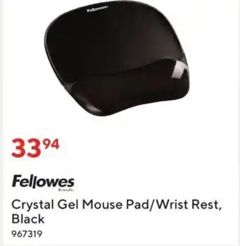 Staples Fellowes Crystal Gel Mouse Pad/Wrist Rest, Black offer
