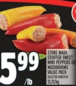 Metro STORE MADE STUFFED SWEET MINI PEPPERS OR MUSHROOMS VALUE PACK offer