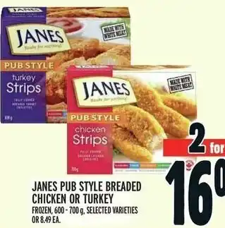 Metro JANES PUB STYLE BREADED CHICKEN OR TURKEY FROZEN, 600-700 g. offer