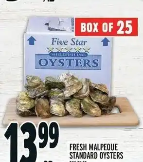 Metro FRESH MALPEQUE STANDARD OYSTERS BOX OF 25 offer