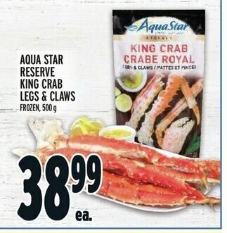 Metro AQUA STAR RESERVE KING CRAB LEGS & CLAWS FROZEN, 500 g offer