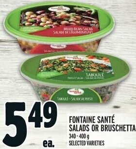 Metro FONTAINE SANTÉ SALADS OR BRUSCHETTA offer