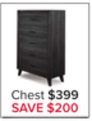 Leon's Miller 5 drawer chest - grey offer