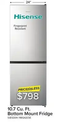 Leon's Hisense titanium bottom mount fridge (10.7 cu.ft.) - rb12a2cse offer