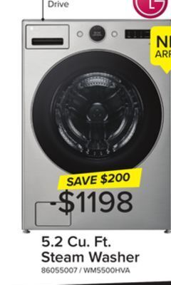 Leon's Lg graphite steel 5.2 cu. ft. front load washer with ai dd™ and lcd knob - wm5500hva offer