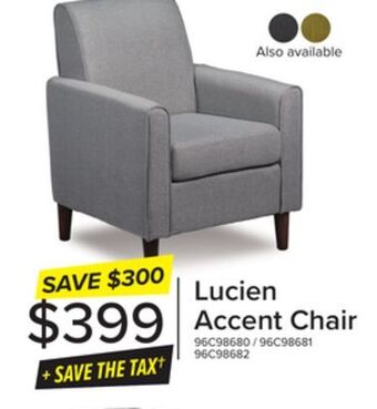 Leon's Lucien accent chair - light grey offer