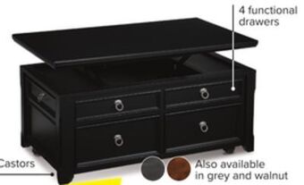 Leon's Turner lift-top coffee table - black offer