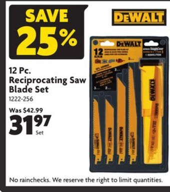 Home Hardware 12 pc. reciprocating saw blade set offer