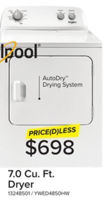 Leon's Whirlpool white electric dryer (7.0 cu. ft.) - ywed4850hw offer