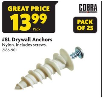 Home Hardware #8l drywall anchors offer