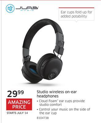 The Source Jlab studio wireless on-ear headphones offer