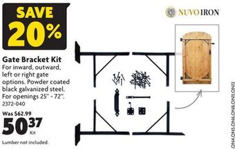 Home Hardware Gate bracket kit offer