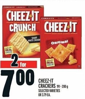 Metro CHEEZ-IT CRACKERS 191-200 g offer