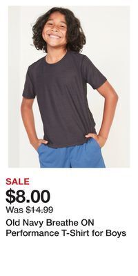 Old Navy Old navy breathe on performance t-shirt for boys offer