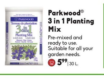 Sheridan Nurseries Parkwood® 3 in 1 planting mix offer