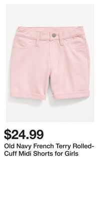 Old Navy Old navy french terry rolled-cuff midi shorts for girls offer