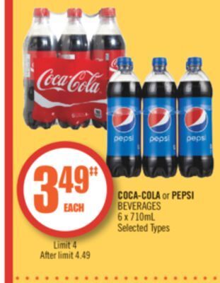 Shoppers Drug Mart Coca-cola or pepsi beverages offer